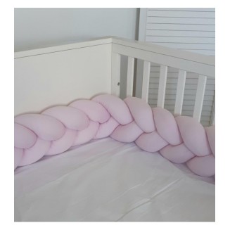 Πλεξούδα Προστασίας Κρεβατιού 18x200 Baby Oliver Des 12 Ρόζ Τριπλή Ζέρσευ