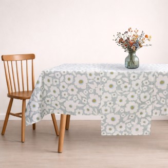 Τραπεζομάντηλο Τυπωτό Λονέτα 135x180 Dimeco Diana Blue