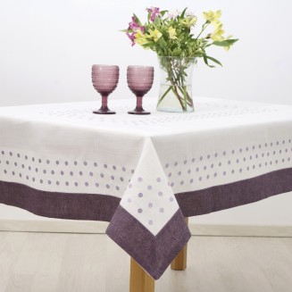 Τραπεζομάντηλο Κεντητό 140x140 Dimeco 15230 Purple