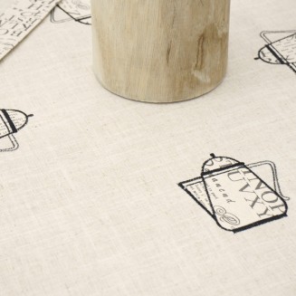 Τραπεζομάντηλο Κεντητό 140x140 Dimeco 1925 Black