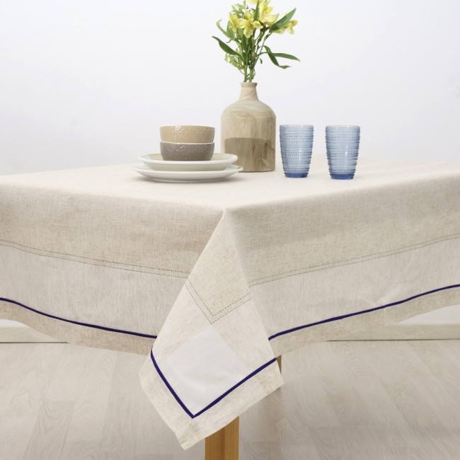 Τραπεζομάντηλο Κεντητό 140x140 Dimeco 4015 Blue