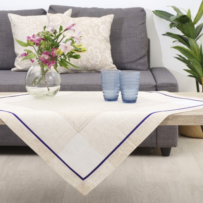 Τραπεζομάντηλο Κεντητό 140x140 Dimeco 4015 Blue