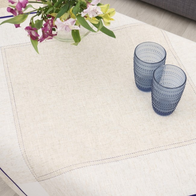 Τραπεζομάντηλο Κεντητό 140x140 Dimeco 4015 Blue