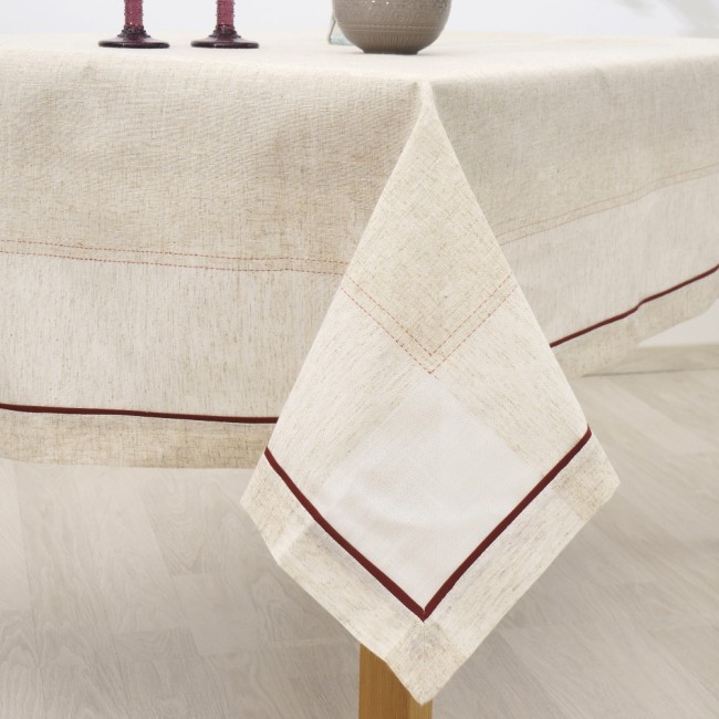 Τραπεζομάντηλο Κεντητό 140x140 Dimeco 4015 Brown