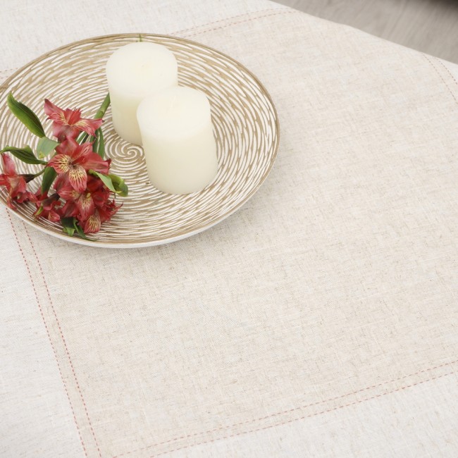 Τραπεζομάντηλο Κεντητό 140x140 Dimeco 4015 Brown