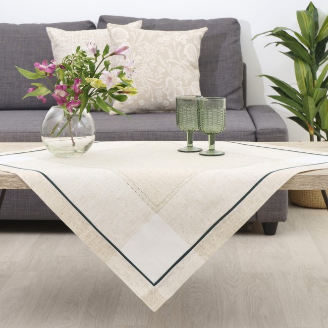 Τραπεζομάντηλο Κεντητό 140x140 Dimeco 4015 Green