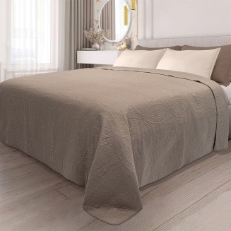 Κουβερλί Υπέρδιπλο 220x240 Lino Ligero Mocca