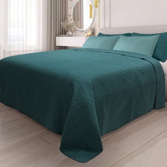 Κουβερλί Υπέρδιπλο 220x240 Lino Ligero Green