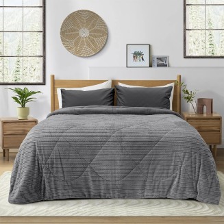 Κουβερτοπάπλωμα Υπέρδιπλο 220x240 Lino Stacy Grey