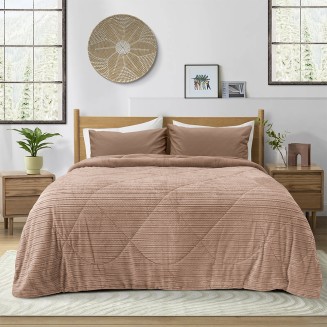 Κουβερτοπάπλωμα Υπέρδιπλο 220x240 Lino Stacy Salmon