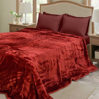 Κουβέρτα Βελουτέ Μονή 160x220 Lino Cobertor Emb Bordo