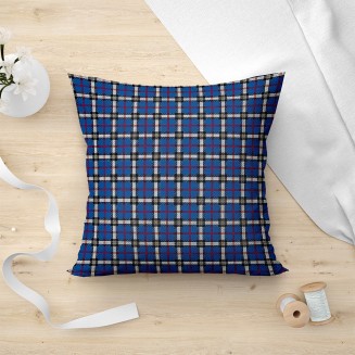 Μαξιλαροθήκη Διακοσμητική 45x45 Lino Tartan 602 Blue