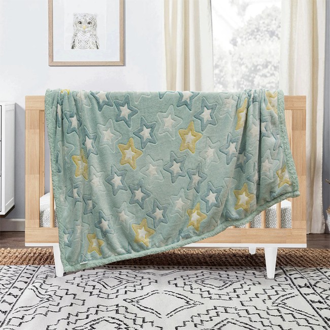 LINO ΚΟΥΒΕΡΤΑ FLEECE SHERPA ΦΩΣΦΟΡΙΖΕ STER MINT 110X150