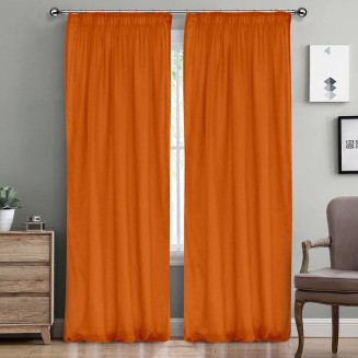 Κουρτίνα Με Τρέσα 145x295 Lino Line  503 Orange