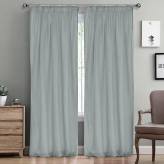 Κουρτίνα Με Τρέσα 145x295 Lino Line  802 Grey-Blue