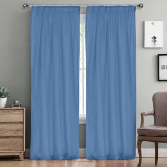 Κουρτίνα Με Τρέσα 145x295 Lino Line  603 Denim