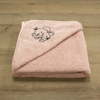 Κάπα 75x75 Lino Elephantaki Pink