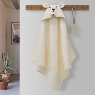 Κάπα 75x75 Lino Lovebear Ecru