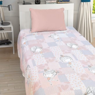 Κουβερλί Μονό 160x220 Lino Girly Pink-Grey