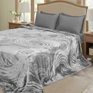 Κουβέρτα Βελουτέ Μονή 160x220 Lino Cobertor Emb Grey