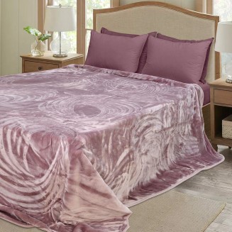 Κουβέρτα Βελουτέ Μονή 160x220 Lino Cobertor Emb Lilac