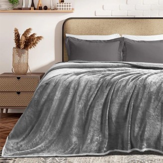 Κουβέρτα Βελουτέ Μονή 160x220 Lino Cobertor Grey