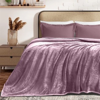 Κουβέρτα Βελουτέ Μονή 160x220 Lino Cobertor Lilac