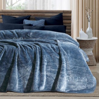 Κουβέρτα Vellut Μονή 160x220 Lino Blue