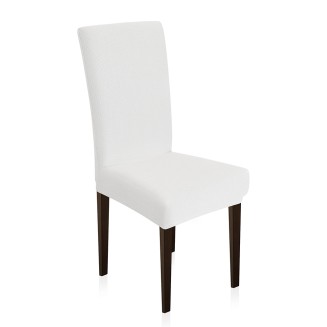 Κάλυμμα Καρέκλας Ελαστικό Lino Elegance Λευκό