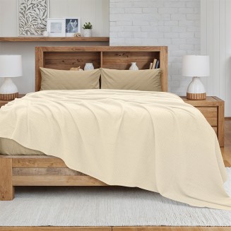 Κουβέρτα Πικέ King Size 240x260 Lino Cocoon Εκρού