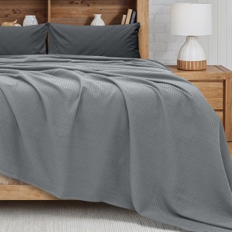 Κουβέρτα Πικέ King Size 240x260 Lino Cocoon Γκρί