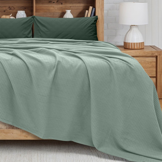 LINO Κουβέρτα King Size (240x260) Πικέ Cocoon Μέντα