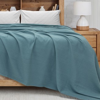 Κουβέρτα Πικέ King Size 240x260 Lino Cocoon Πετρόλ