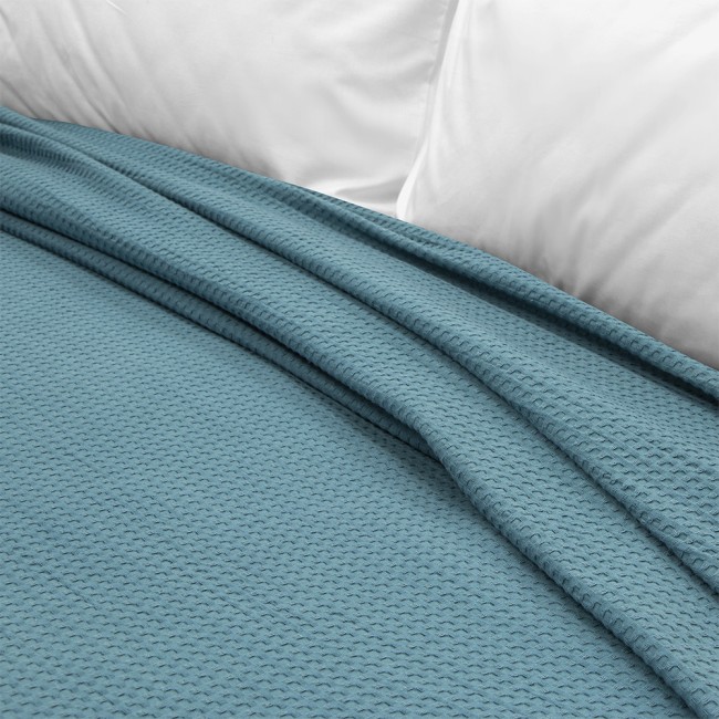 LINO Κουβέρτα King Size (240x260) Πικέ Cocoon Πετρόλ