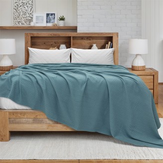 Κουβέρτα Πικέ King Size 240x260 Lino Cocoon Πετρόλ