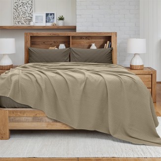 Κουβέρτα Πικέ King Size 240x260 Lino Cocoon Μόκα