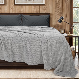 Κουβέρτα Υπέρδιπλη 220x240 Fleece Lino Napnest Ανοιχτό Γκρί