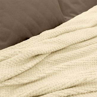 Κουβέρτα Υπέρδιπλη 220x240 Fleece Lino Napnest Εκρού