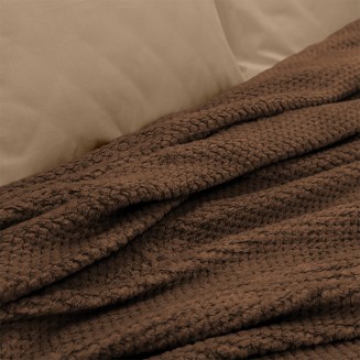 Κουβέρτα Υπέρδιπλη 220x240 Fleece Lino Napnest Καφέ