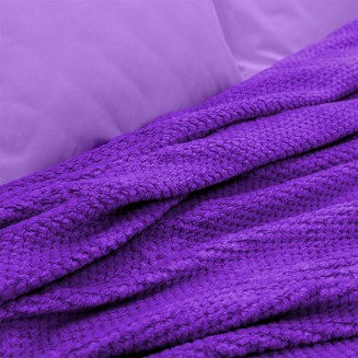 Κουβέρτα Υπέρδιπλη 220x240 Fleece Lino Napnest Μώβ