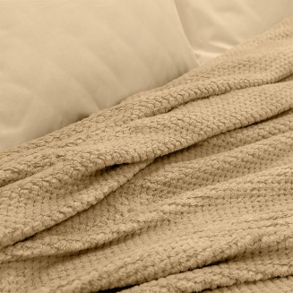 Κουβέρτα Υπέρδιπλη 220x240 Fleece Lino Napnest Μπέζ