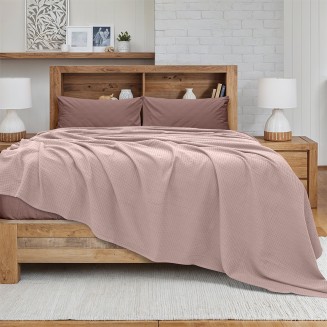 Κουβέρτα Πικέ Υπέρδιπλη 220x240 Lino Cocoon Ρόζ