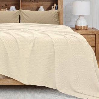 Κουβέρτα Πικέ Ημίδιπλη 170x240 Lino Cocoon Εκρού