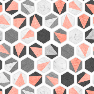 Μαξιλαροθήκη Διακοσμητική 45x45 Lino Hexagon 301 Coral