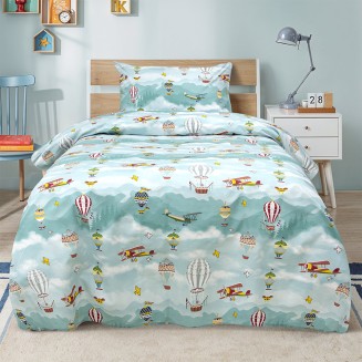 Σεντόνια Σετ Παιδικά Μονά 170x260 Lino Cloud Chasers Πετρόλ