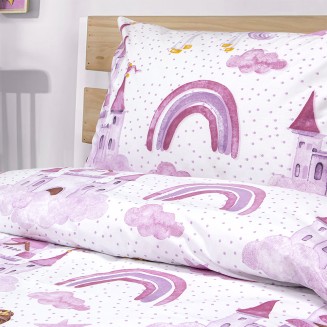 Σεντόνια Σετ Παιδικά Μονά 170x260 Lino Dreamy Castleland Λευκό