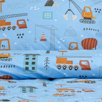 Σεντόνια Σετ Παιδικά Μονά 170x260 Lino Playground Town Πετρόλ