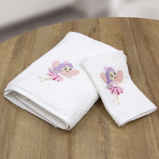 Πετσέτες Σετ 2 Τεμαχίων Lino Hada White