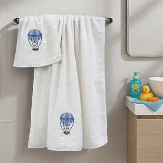 Πετσέτες Σετ 2 Τεμαχίων Lino Paloncino White-Blue