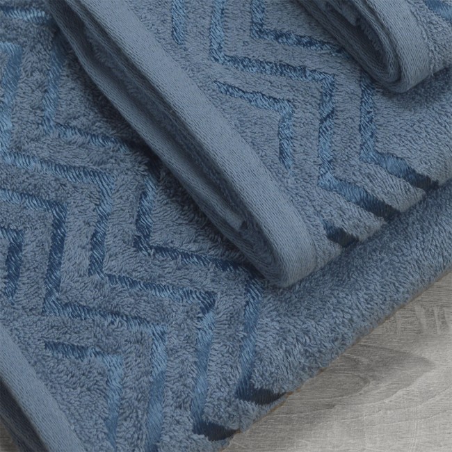 LINO Σετ πετσέτες 3τμχ (30x50,50x90,70x140) Wavie Πετρόλ